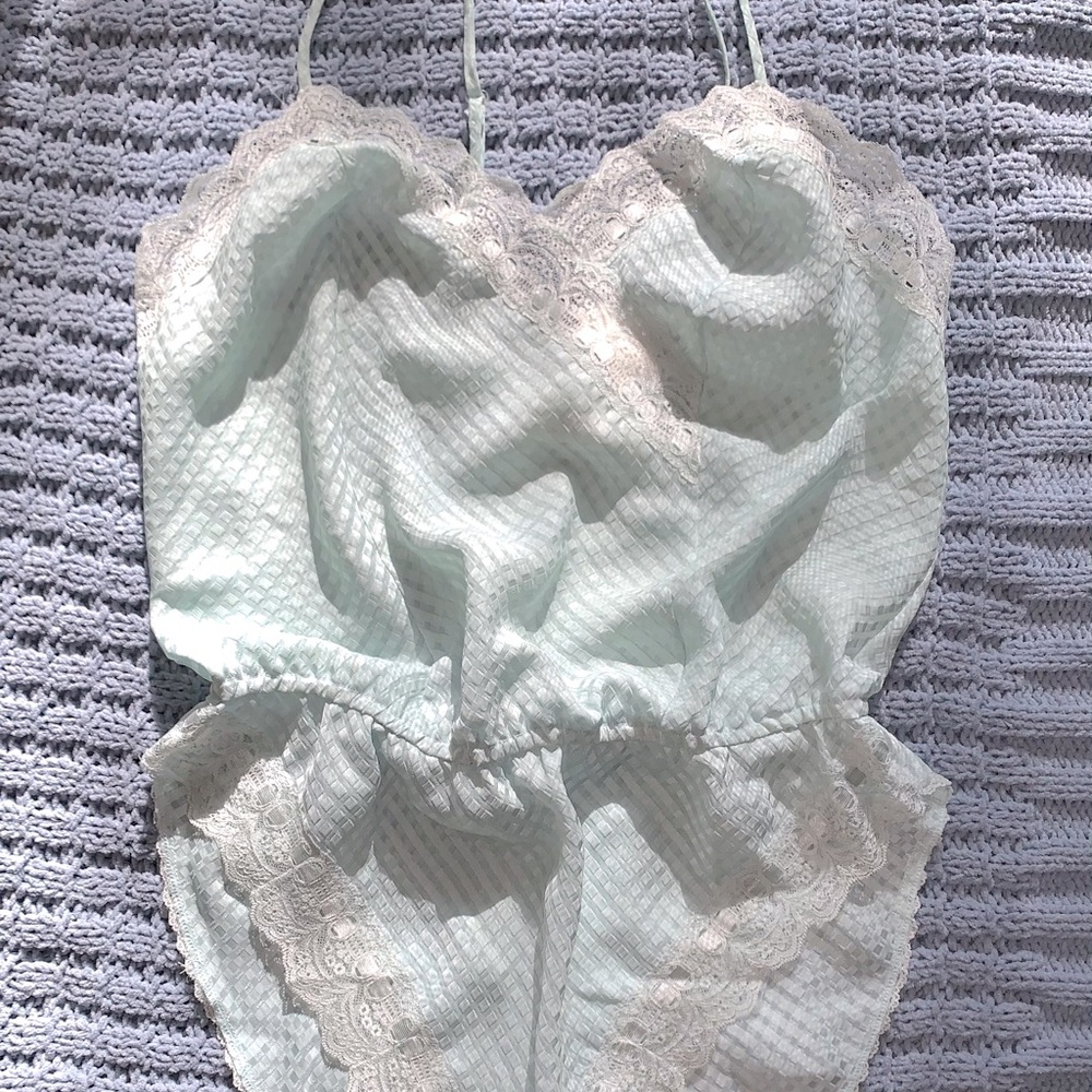 Mint Green Vintage Bodysuit Lingerie
